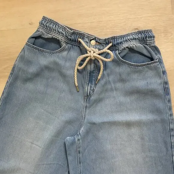 Loft The Palazzo Womens Zip Up Denim Palazzo Pants Light Wash Size 12 - Picture 4 of 12